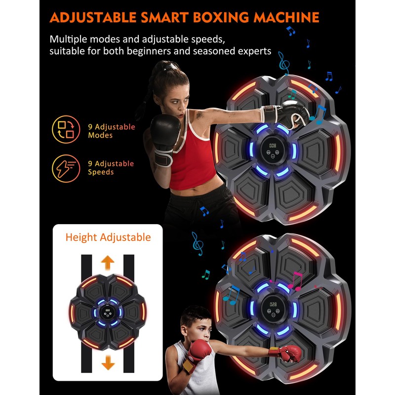 Music Boxing Punching Machine for Adults - 9 Modes &