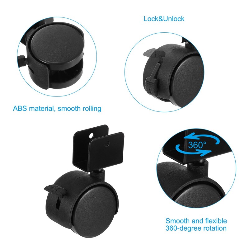 PATIKIL 2" Swivel Caster Wheels with 0.8" U Bracket, 4