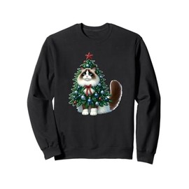 Ragdoll Cat Christmas Tree Costume Sweatshirt