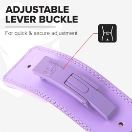 Lever Weightlifting Belt – 10mm Lever Belt for Squats & deadlift – Lever Lifting Belt for Men & Women - Lower Back Support Belt for Weight Lifting, Gym, Fitness & Weight Training (Lavender, Small)