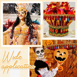 PH PandaHall 10 Yards Fringe Trim Gold 4.5 cm Filigree Lace Ribbon with Tassel in Shell Shape for Sewing Fringe Tassel Trim Fabric Decorative Border for Clothing Belts Hats Crafts