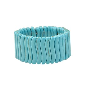 COLORFUL BLING Bohemian Simulated Turquoise Stretch Bangle Bracelet for Women Adjustable Ethnic Natural Stone Statement Wide Wrap Bracelet Boho Jewelry, beads, bead