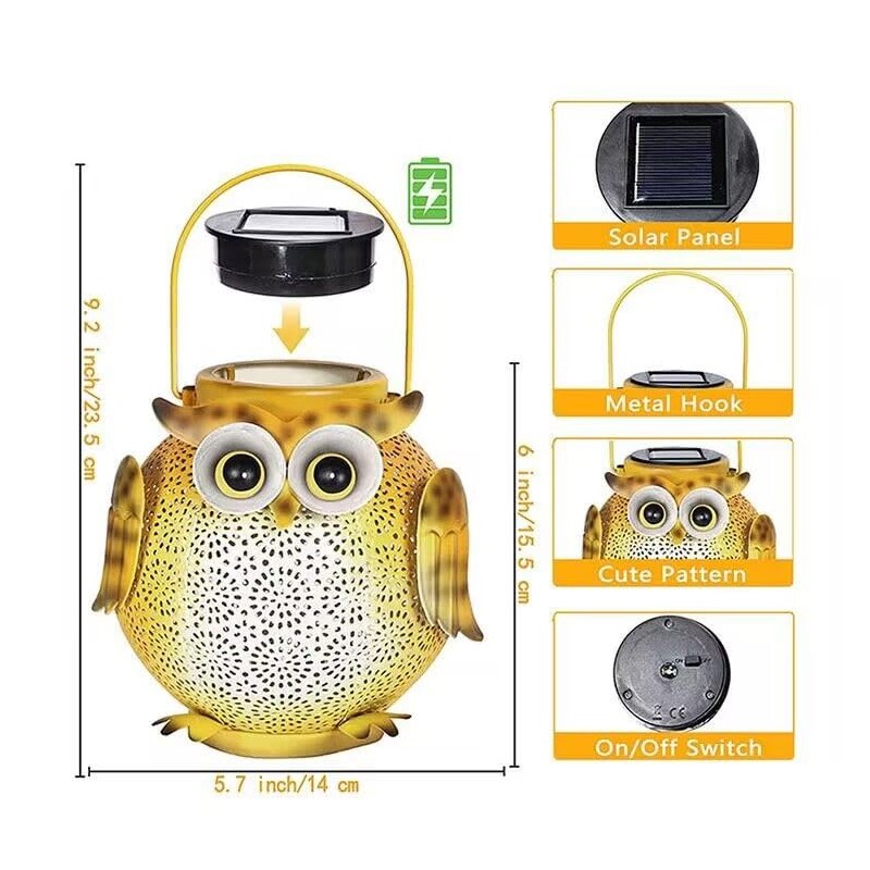 Wishlink 2Pack Outdoor Hanging Solar Lanterns Garden Light Waterproof Metal