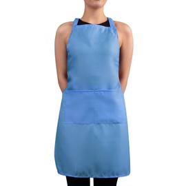 Jazooli Unisex Apron with Pockets - Cooking Aprons for Women, Men & Kids, Cleaning, Hairdressing & Waitress Apron with Pockets - One Size Fits Most Kitchen Accessories, Blue apron