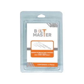 Kit de Brocas para Concreto – Juego de 4 Piezas (3/16", 1/4", 5/16", 3/8") x 4" – Punta Carburo de Tungsteno, Alta Resistencia para Taladro, Ideal para Albañilería, Ladrillo y Cemento