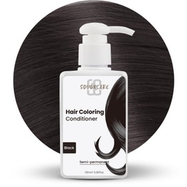 SOVONCARE Hair Color Depositing Conditioner, Black Semi-Permanent Tint for Colored Hair, 5.28 OZ, Vibrant Results in 10 Mins, Cruelty-Free Haircare
