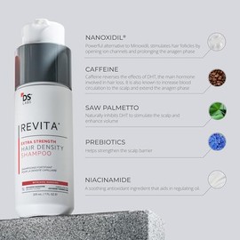 DS Labs Revita Champú Extra Fuerte, 205 ml – Limpieza Primero del Cuero Cabelludo para un Cabello Más Grueso y Voluminoso, Hidratación Ligera, Sin Sul
