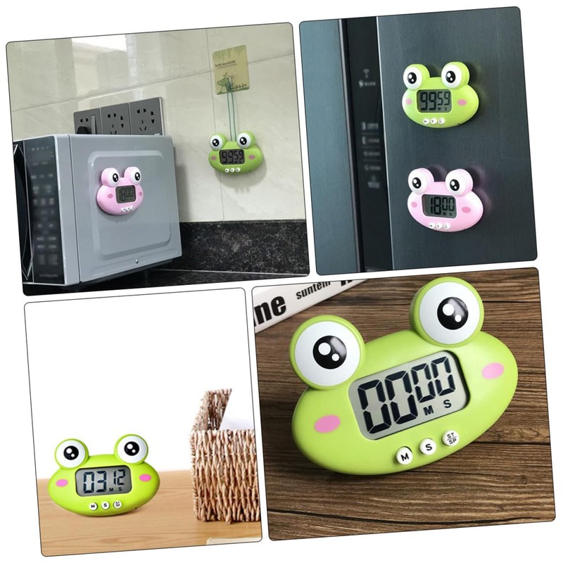 ULTECHNOVO Cute Green Frog Electronic Timer Kitchen Countdown Clock for