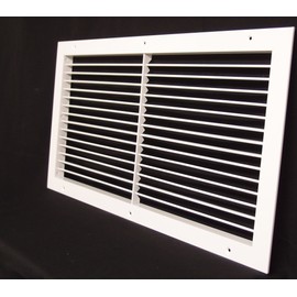 30" w X 12" h Aluminum Adjustable Return/Supply HVAC Air Grille - Full Control Horizontal Airflow Direction - Vent Duct Cover - Single Deflection [Outer Dimensions: 31.85" w X 13.85" h]