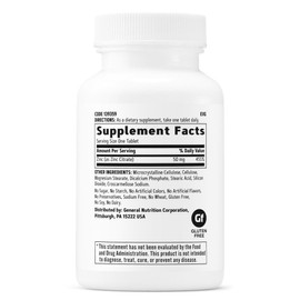 GNC Zinc 50 mg Immune Health Support, Gluten Free Dietary Supplement, 90 Tablets