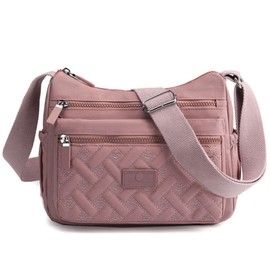 GFM® Womens Nylon Waterproof Cross Body Shoulder Bag - S1-Light Pink - (EXC)(88)(NCB-6316-HLGLB)