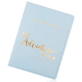 Rumyve Faux Leather Passport Cover Credit Card,PU Leather Travel Wallet Organizer Accessories Travel Documents,Business Card Credit Card Boarding Pass Women's and Men's Passport Cases(Blue)