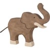 Holztiger Elephant Raised Trunk Wooden Figure