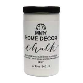FolkArt Home Decor Chalk Furniture & Craft Paint in Assorted Colors, 32 ounce, Cottage White,25643