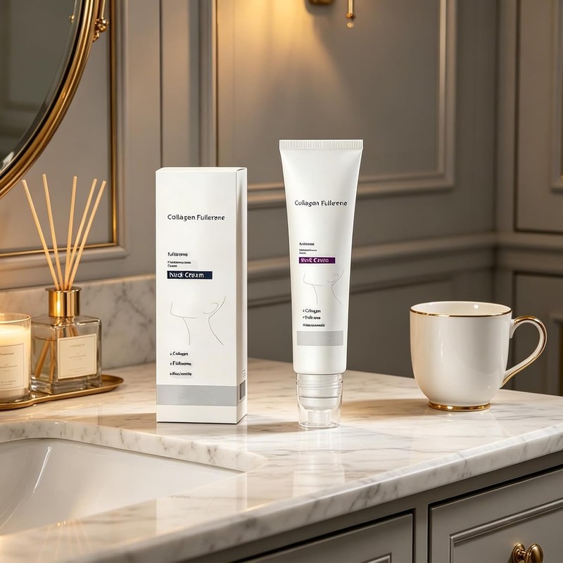Magic Collagen Fullerene Neck Cream,Neck Skincare with Collagen Peptides, Reduces