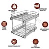 JOWBOOW Two-Tier Pull Out Cabinet Organizer (11" W x 21"
