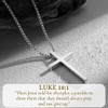 Ldurian Cross Chain for Men,MATTHEW 5:16 Holy Bible Quote Mens