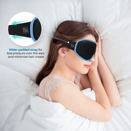 WAOAW Sleep Mask, Eye Mask for Sleep, Silk Eye Sleeping Masks for Both Women and Men, 3D Weighted Eye Cover Sleeping Mask, Blackout Blindfold of Eyemask (Blue)