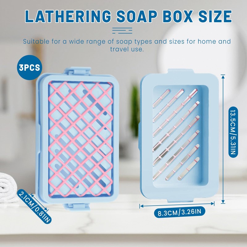 LELE LIFE 3Pcs Foaming Soap Case, Highly Elastic Mesh Laundry