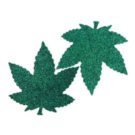 Generic FoxYaye Weed Nipple Pasties - Green Leaf Sexy Raunchy Covers, Explicit Unisex Nippleless, Self Adhesive Breast Cover Cross Soft Lightweight Breathable Fashion Secret