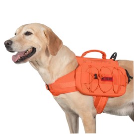 OneTigris Mammoth Dog Backpack 2.0 Version Tear Camping Hiking Dog Backpack for M/L Size Dogs (L, Orange)