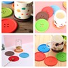 Creativee 10Pcs Silicone Drink Coaster,Colorful Round Button Shaped Cup Cushion