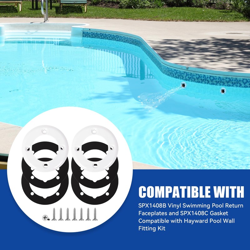 2 PCS SPX1408B Vinyl Swimming Pool Return Faceplates and SPX1408C