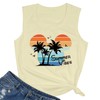 Summer Vibes Tank Tops for Women Cute Beach Sunshine Graphic Tee Family Hawaii Vacation Matching Sleeveless Tank Tropical Vest Top,Light Yellow L