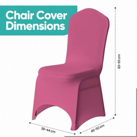 Trimming Shop Chair Cover Spandex Polyester Stretch Fabric Dining Slipcovers Washable & Removable Protective Wedding Chair Cover for Wedding Banquets Ceremony & Hotel Dinner (Fushia, Pack of 10)