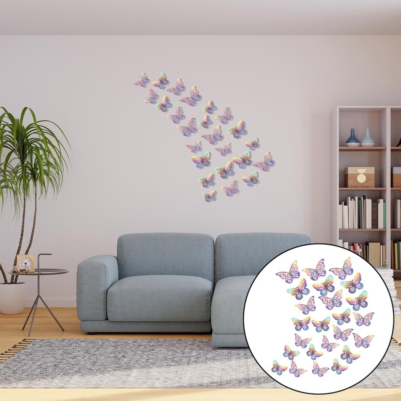 WELANE 3D Butterfly Wall Decor Stickers, 24 PCS Removable Butterfly
