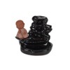 Enchanting Black Ceramic Buddhah Waterfall Backflow Incense Burner - 8.5cm