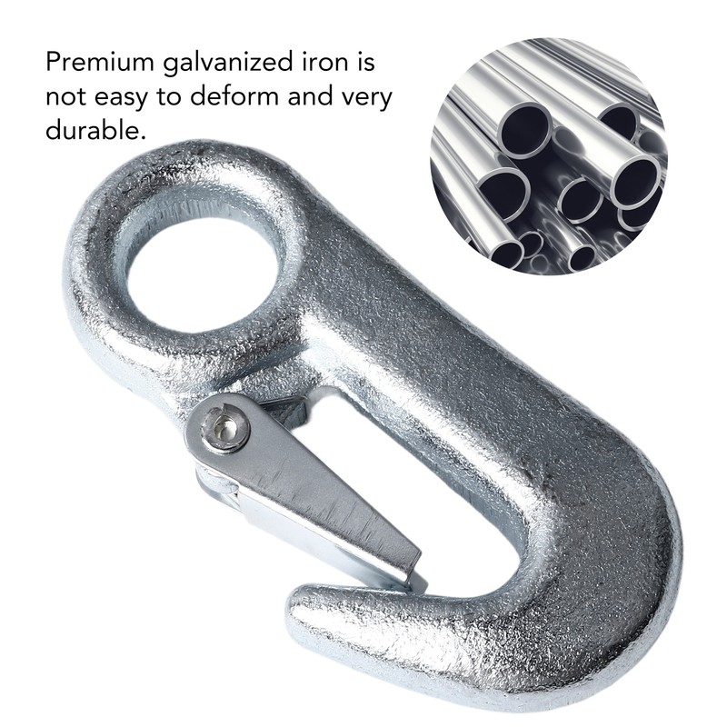 4Pcs Trailer Snap Hook 90mm Iron Tow Hook Safety Chain