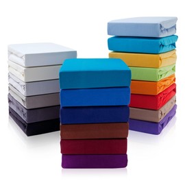 Hometex Premium Textiles Spannbettlaken Spannbetttuch 90-100 x 200 cm, Bettlaken Jersey aus 100% Baumwolle, Matratzen bis 23-25 cm, Oeko-TEX Made IN Green, Grau