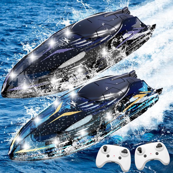 2 Remote Control Boat, RC Boat with LED Light, PQKL-party