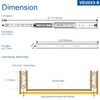 VADANIA 24" Black Heavy Duty Drawer Slide with Lock #VD2053-b,
