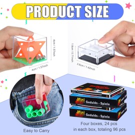Lenwen 96 Pieces Brain Teaser Puzzle Mini Fidget Cubes 3D Ball Maze Cube Puzzle Cubes Party Favor Games Challenge Decompression(Colorful Colors)