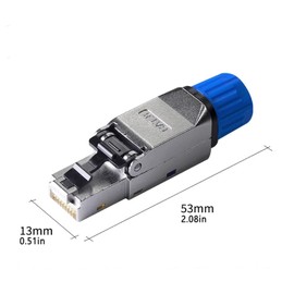 Davonpha Cat8 Tool-Free RJ45 Connectors 12-Pack - Shielded Industrial Ethernet Plugs for 40Gbps/2000MHz, 22-26 AWG Cat8/Cat7/Cat6a Cables, PoE++ Ready with Full Metal Shielding (Cat8 12-Pack)