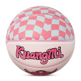 Kuangmi Pink Series Baloncesto, diseño Premium Impreso para Exteriores e Interiores, tamaño Oficial 7 29.5”, Regalo para Adolescentes para Hombres (alas del Amor)