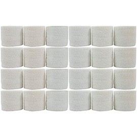 PowerFlex Self Adherent Tape, Latex, Athletic Tape, White, 2", 24 Rolls per Case