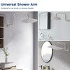 NearMoon S Shape Shower Extension Arm with Flange, Stainless Steel