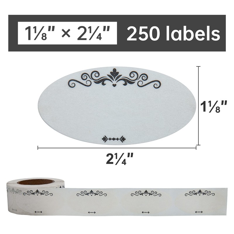 L LIKED 250 Dissolvable Food Labels,1 1/8x2 1/4 in Ball
