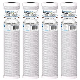 Baleen Filters 1 Micron 2.5" x 10" Whole House CTO Coconut Shell Performance Carbon Filter Cartridge Replacement for HDX CB-25-1001, Watts WCB10-CHLORA, Pentek CCBC-10 (4 Pack)