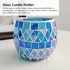 Purple Blue Mosaic Glass Candle Holder Romantic DIY Scented Candle