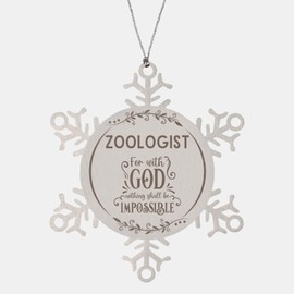 Bible Verse Zoologist Christmas Ornament Gifts, to My Zoologist for with God Nothing Shall be Impossible Zoologist Gifts, Xmas Gifts for Zoologist Snowflake Ornament Decorations