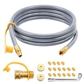 GasSaf 5249 Propane to Natural Gas Conversion Kit 10FT Natural Gas Hose For Blackstone 28"、36" Griddles, Tailgater, Rangetop Combo and Single Burner Rec Stove - 3/8inch Quick Connect Fitting