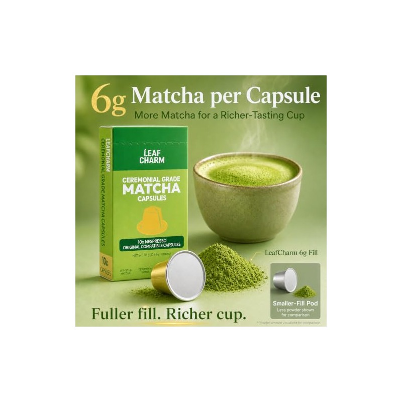 LeafCharm Matcha Pods - Nespresso Original Line Compatible