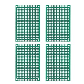 sourcing map PCB Board Double Sided Printed Circuit Prototyping Boards Plated Through Holes for DIY Soldering Electronic Projects, 40mmx60mm, Green Pack of 4