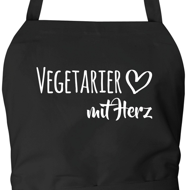 Huuraa Apron Vegetarian with Heart Gift Cotton Vegetarian Gift Idea,