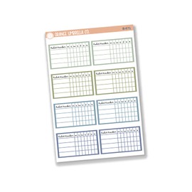 Habit Tracker - 4 Slots Planner Stickers | F16script | Muted Cool | B-671