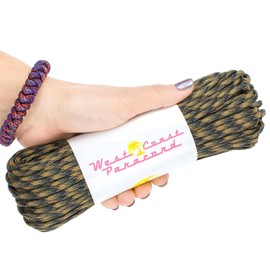 West Coast Paracord 7-Strand 550lb Break Strength-Guaranteed US Made Type III Survival Cord - 30+ Colors to Choose from - Available in 10, 25, 50, 100, 1000 ft (Muddy Dog Camo, 50 Feet)